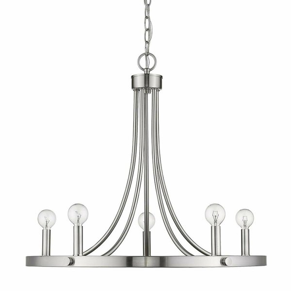 Homeroots Sawyer 5-Light Satin Nickel Chandelier 398090